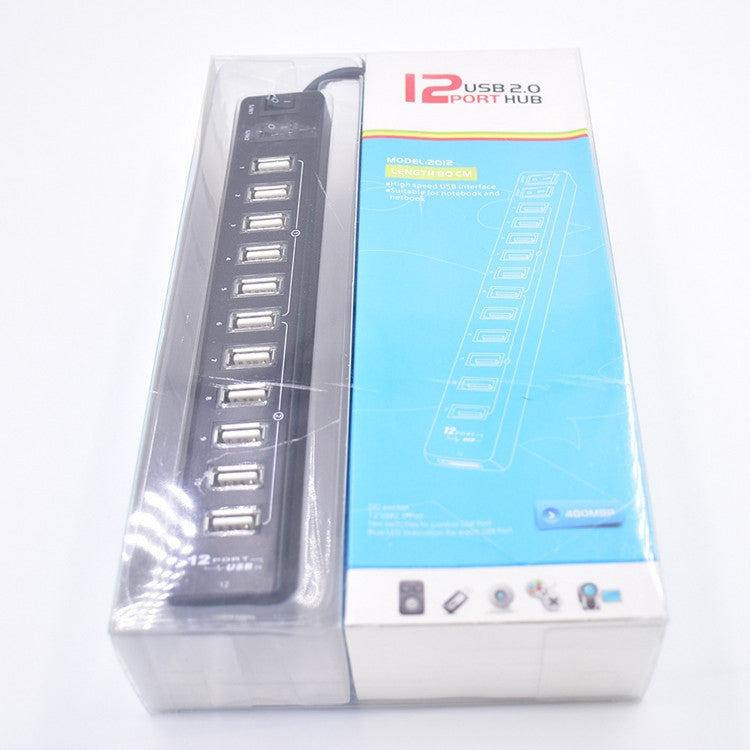 ฮับ USB 2.0 12 พอร์ต เหมาะสำหรับโน้ตบุ๊ก / เน็ตบุ๊ก