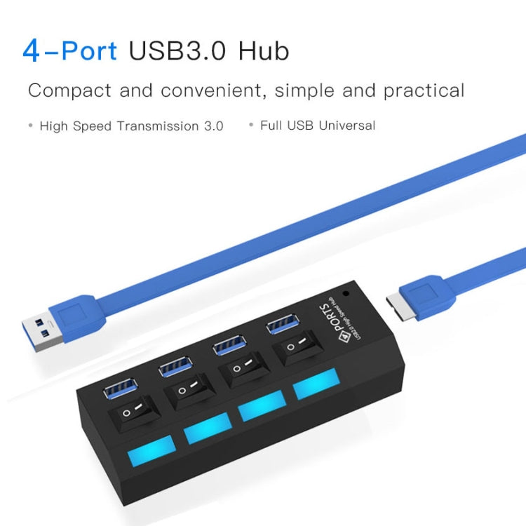 ฮับ USB 3.0 4 พอร์ต ความเร็วสูง 5Gbps เสียบใช้งานได้ทันที รองรับ 1TB, 4 พอร์ต (สีดำ), 4 พอร์ต (สีขาว)