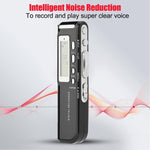 เครื่องบันทึกเสียงดิจิทัล 4GB เครื่องบันทึกเสียงโทรศัพท์ ฟังก์ชัน VOX (สีดำ)