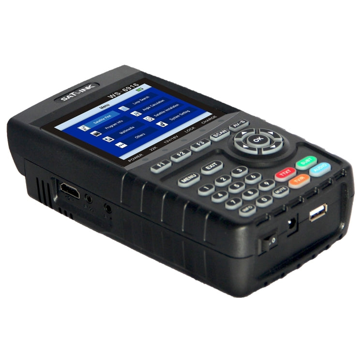 เครื่องวัดสัญญาณดาวเทียมดิจิตอล SATLINK WS6916 หน้าจอ TFT LCD 3.5 นิ้ว รองรับ DVB-S / S2, MPEG-2 / MPEG-4, WS6916