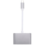 อะแดปเตอร์แยกสาย 2 in 1 VGA & HDMI ตัวเมียเป็น USB-C / Type-C ตัวผู้, VGA+HDMI
