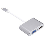 อะแดปเตอร์แยกสาย 2 in 1 VGA & HDMI ตัวเมียเป็น USB-C / Type-C ตัวผู้, VGA+HDMI