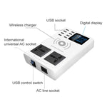 เครื่องชาร์จไร้สาย YC-CDA10W 10W พร้อมพอร์ต USB หลายช่อง แสดงผลดิจิทัลอัจฉริยะ ชาร์จเร็ว ปลั๊ก UK, SAS1048A, SAS1048B, SAS1048C