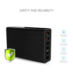 ที่ชาร์จ USB VEDFUN TurboCube D620 หกช่อง ชาร์จเร็ว 3.0 + เทคโนโลยี SDDC, ปลั๊กยุโรป/สหรัฐ/สหราชอาณาจักร