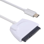 สายแปลงอะแดปเตอร์ USB-C / Type-C เป็น SATA ฮาร์ดไดรฟ์ 22 พิน ความยาวรวมประมาณ 23 ซม.