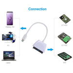 สายแปลงอะแดปเตอร์ USB-C / Type-C เป็น SATA ฮาร์ดไดรฟ์ 22 พิน ความยาวรวมประมาณ 23 ซม.