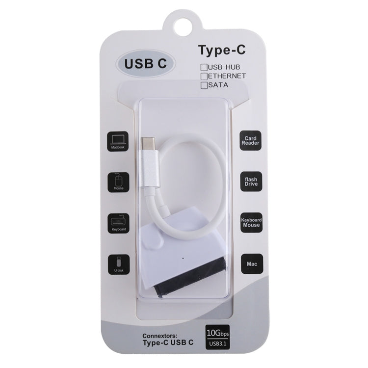 สายแปลงอะแดปเตอร์ USB-C / Type-C เป็น SATA ฮาร์ดไดรฟ์ 22 พิน ความยาวรวมประมาณ 23 ซม.