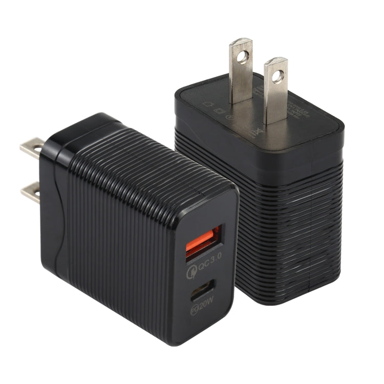 ที่ชาร์จเดินทางเร็ว LZ-728 QC 3.0 USB + PD 20W USB-C / Type-C ปลั๊ก US