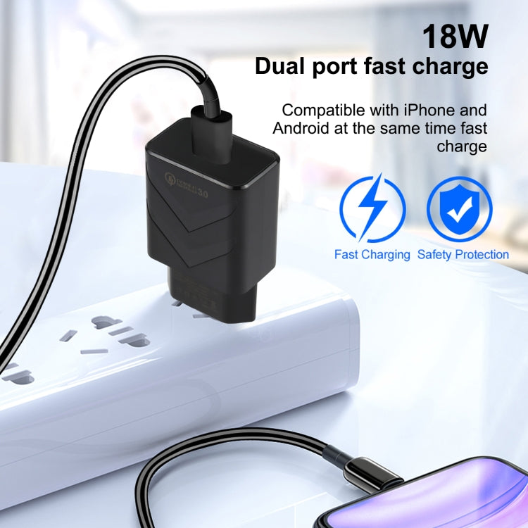 ที่ชาร์จเดินทางเร็ว LZ-715 18W QC3.0 USB ช่องเดียว ปลั๊ก EU