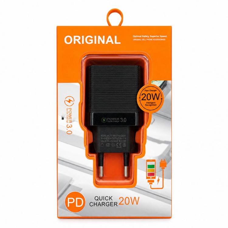 ที่ชาร์จเดินทางเร็ว LZ-728 QC 3.0 USB + PD 20W USB-C / Type-C ปลั๊ก EU