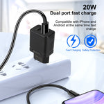 ที่ชาร์จเดินทางเร็ว LZ-728 QC 3.0 USB + PD 20W USB-C / Type-C ปลั๊ก EU