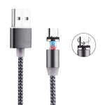 สายชาร์จแม่เหล็ก Micro USB ถึง USB 2.0 ยาว 1 เมตร สไตล์ถัก หมุนได้ 360 องศา พร้อมไฟ LED แสดงสถานะ