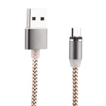 สายชาร์จแม่เหล็ก Micro USB ถึง USB 2.0 ยาว 1 เมตร สไตล์ถัก หมุนได้ 360 องศา พร้อมไฟ LED แสดงสถานะ