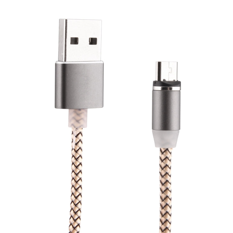 สายชาร์จแม่เหล็ก Micro USB ถึง USB 2.0 ยาว 1 เมตร สไตล์ถัก หมุนได้ 360 องศา พร้อมไฟ LED แสดงสถานะ