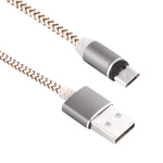 สายชาร์จแม่เหล็ก Micro USB ถึง USB 2.0 ยาว 1 เมตร สไตล์ถัก หมุนได้ 360 องศา พร้อมไฟ LED แสดงสถานะ
