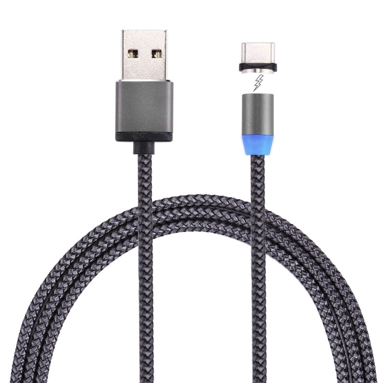 สายชาร์จแม่เหล็ก USB-C / Type-C ถึง USB 2.0 ยาว 1 เมตร สไตล์ถัก หมุนได้ 360 องศา พร้อมไฟ LED แสดงสถานะ