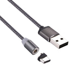 สายชาร์จแม่เหล็ก USB-C / Type-C ถึง USB 2.0 ยาว 1 เมตร สไตล์ถัก หมุนได้ 360 องศา พร้อมไฟ LED แสดงสถานะ