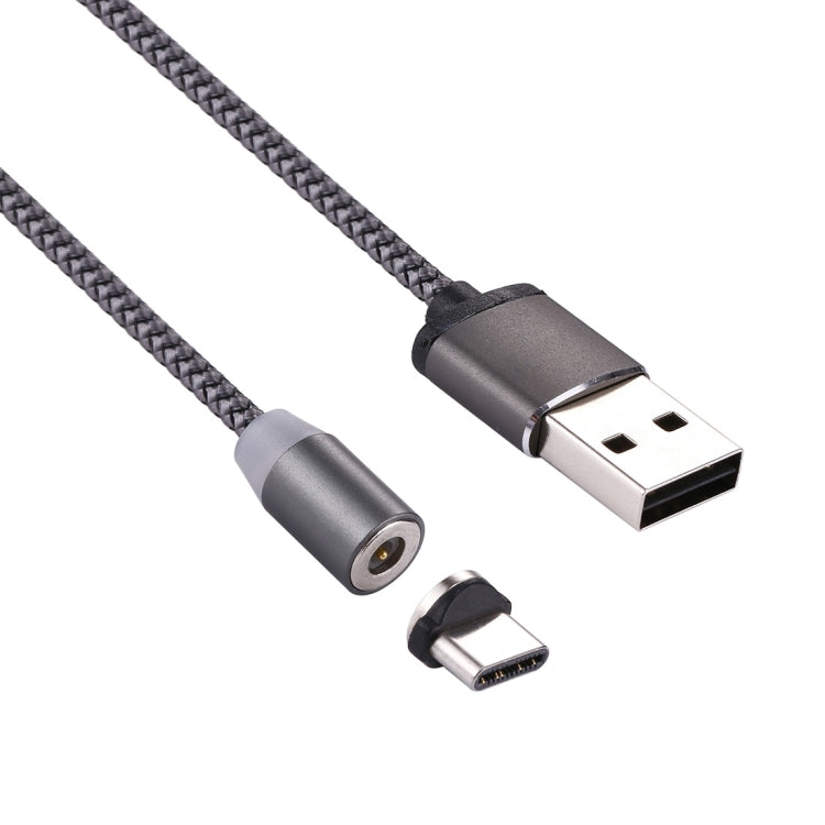 สายชาร์จแม่เหล็ก USB-C / Type-C ถึง USB 2.0 ยาว 1 เมตร สไตล์ถัก หมุนได้ 360 องศา พร้อมไฟ LED แสดงสถานะ