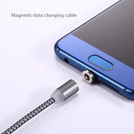 สายชาร์จแม่เหล็ก USB-C / Type-C ถึง USB 2.0 ยาว 1 เมตร สไตล์ถัก หมุนได้ 360 องศา พร้อมไฟ LED แสดงสถานะ
