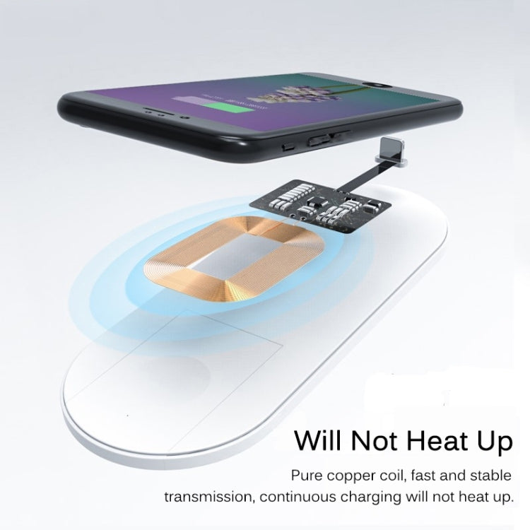 ตัวรับชาร์จไร้สายมาตรฐาน Qi 5V 800mA พร้อมพอร์ต USB-C / Type-C, สำหรับโทรศัพท์ Type-C