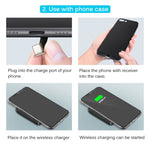 ตัวรับชาร์จไร้สายมาตรฐาน Qi 5V 800mA พร้อมพอร์ต USB-C / Type-C, สำหรับโทรศัพท์ Type-C