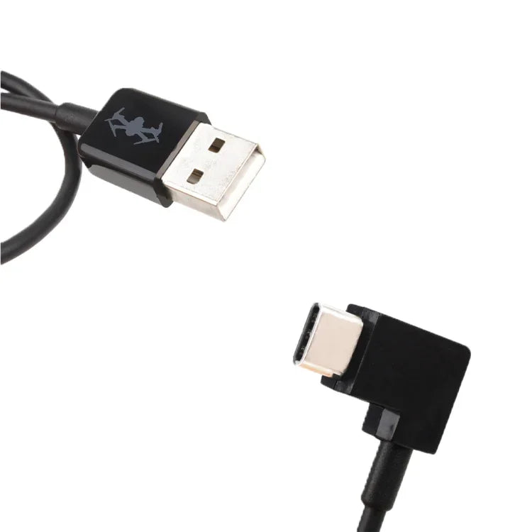 สายเชื่อมต่อข้อมูล USB เป็น USB-C / Type-C มุมขวายาว 30 ซม. สำหรับ DJI SPARK / MAVIC PRO / Phantom 3 & 4 / Inspire 1 & 2, USB เป็น USB-C / Type-C