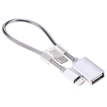 สายชาร์จข้อมูล OTG อะแดปเตอร์ Micro USB เป็น USB ท่ออะลูมิเนียมอัลลอย 24 ซม. 2A พร้อมขั้วต่อ USB-C / Type-C