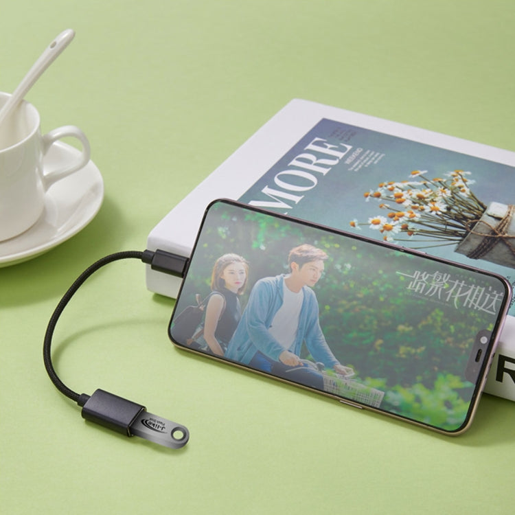 สายชาร์จข้อมูล OTG อะแดปเตอร์ Micro USB เป็น USB ท่ออะลูมิเนียมอัลลอย 24 ซม. 2A พร้อมขั้วต่อ USB-C / Type-C