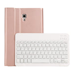 ST590S คีย์บอร์ดบลูทูธ 3.0 หนัง PU ลายขนสัตว์ละเอียด ABS ถอดได้ พร้อมไฟแบ็คไลท์ 7 สี เคสแท็บเล็ตหนังสำหรับ Samsung Galaxy Tab A 10.5 นิ้ว T590 / T595, พร้อมช่องใส่ปากกาและที่จับ