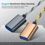 สายอะแดปเตอร์ถักไนลอน USB 3.0 ตัวเมียเป็น Micro USB + USB-C / Type-C ตัวผู้ สำหรับชาร์จและถ่ายโอนข้อมูล OTG ความยาวสาย 17 ซม., Micro USB 17 ซม. สีเทา, Micro USB 17 ซม. สีทอง