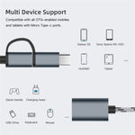 สายอะแดปเตอร์ถักไนลอน USB 3.0 ตัวเมียเป็น Micro USB + USB-C / Type-C ตัวผู้ สำหรับชาร์จและถ่ายโอนข้อมูล OTG ความยาวสาย 17 ซม., Micro USB 17 ซม. สีเทา, Micro USB 17 ซม. สีทอง