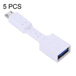 อะแดปเตอร์ OTG Micro USB ตัวผู้เป็น USB 3.0 ตัวเมีย 5 ชิ้น, Micro USB เป็น USB 3.0