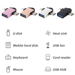อะแดปเตอร์ OTG มัลติฟังก์ชัน USB 3.0 ตัวเมียเป็น USB-C / Type-C ตัวผู้ + Micro USB ตัวผู้ พร้อมรูสำหรับแขวน