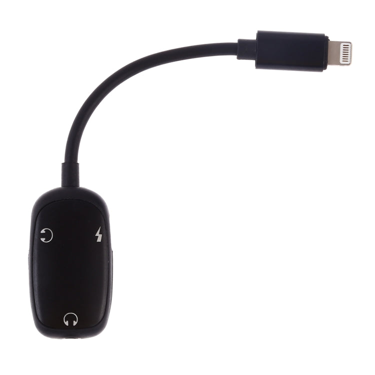 8 Pin to 8 Pin Charging Interface + 8 Pin Earphone Interface + 3.5mm Audio Interface Earphone Adapter, Black, Pink, Gold, Red, Silver