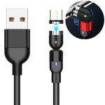 สายชาร์จแม่เหล็กถักไนลอน USB ถึง Micro USB ยาว 1 เมตร 2A หมุนได้, 1 เมตร Micro USB