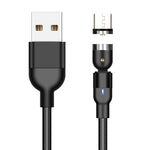 สายชาร์จแม่เหล็กถักไนลอน USB ถึง Micro USB ยาว 1 เมตร 2A หมุนได้, 1 เมตร Micro USB