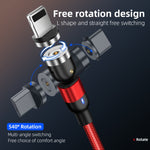 สายชาร์จแม่เหล็กถักไนลอน USB ถึง Micro USB ยาว 1 เมตร 2A หมุนได้, 1 เมตร Micro USB