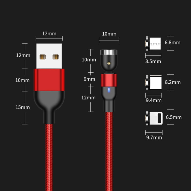 สายชาร์จแม่เหล็กถักไนลอน USB ถึง Micro USB ยาว 1 เมตร 2A หมุนได้, 1 เมตร Micro USB