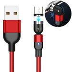 สายชาร์จแม่เหล็กถักไนลอน USB ถึง Micro USB ยาว 1 เมตร 2A หมุนได้, 1 เมตร Micro USB