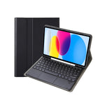 สำหรับ iPad 11 2025 / รุ่นที่ 10 10.9 2022 YA10B-A เคสแท็บเล็ตหนังคีย์บอร์ดสัมผัสบลูทูธผิวสัมผัสหนังลูกแกะ พร้อมช่องใส่ปากกา, YA10B-A
