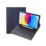 สำหรับ iPad 11 2025 / รุ่นที่ 10 10.9 2022 YA10B-A เคสแท็บเล็ตหนังคีย์บอร์ดสัมผัสบลูทูธผิวสัมผัสหนังลูกแกะ พร้อมช่องใส่ปากกา, YA10B-A