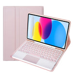 สำหรับ iPad 11 2025 / รุ่นที่ 10 10.9 2022 YA10B-A เคสแท็บเล็ตหนังคีย์บอร์ดสัมผัสบลูทูธผิวสัมผัสหนังลูกแกะ พร้อมช่องใส่ปากกา, YA10B-A