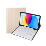 สำหรับ iPad 11 2025 / รุ่นที่ 10 10.9 2022 YA10B-A เคสแท็บเล็ตหนังคีย์บอร์ดสัมผัสบลูทูธผิวสัมผัสหนังลูกแกะ พร้อมช่องใส่ปากกา, YA10B-A