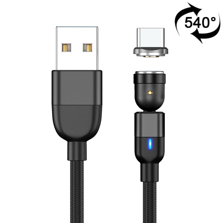 สายชาร์จแม่เหล็กหมุน 540 องศา USB เป็น USB-C / Type-C 1m 3A พร้อมซิงค์ข้อมูล, 1m Type-C