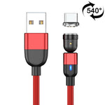 สายชาร์จแม่เหล็กหมุน 540 องศา USB เป็น USB-C / Type-C 1m 3A พร้อมซิงค์ข้อมูล, 1m Type-C