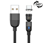 สายชาร์จแม่เหล็กหมุน 540 องศา USB เป็น USB-C / Type-C 2m 3A พร้อมซิงค์ข้อมูล, 2m Type-C