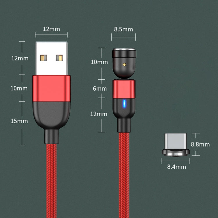 สายชาร์จแม่เหล็กหมุน 540 องศา USB เป็น USB-C / Type-C 2m 3A พร้อมซิงค์ข้อมูล, 2m Type-C