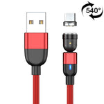 สายชาร์จข้อมูลแม่เหล็กหมุน 540 องศา USB เป็น Micro USB 3A ความยาว 1 เมตร, Micro USB 1 เมตร