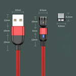 สายชาร์จข้อมูลแม่เหล็กหมุน 540 องศา USB เป็น Micro USB 3A ความยาว 1 เมตร, Micro USB 1 เมตร