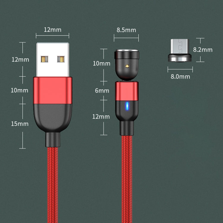 สายชาร์จข้อมูลแม่เหล็กหมุน 540 องศา USB เป็น Micro USB 3A ความยาว 1 เมตร, Micro USB 1 เมตร
